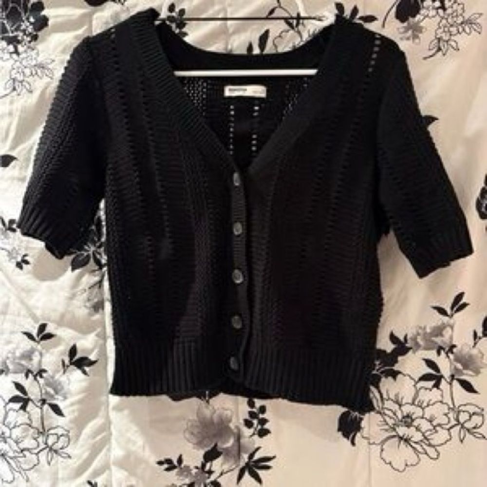 Sonoma Black Button-Up Women's Sweater Knit Cardigan Size XS Extra Small